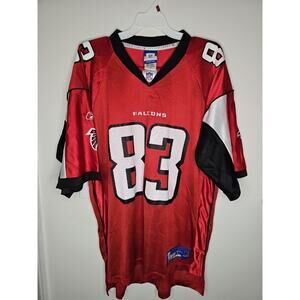 Vintage Reebok Atlanta Falcons Jersey Mens Large Red Alge Crumpler #83